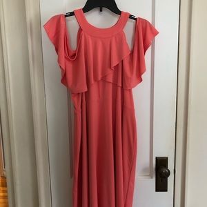 Motherhood Maternity Cold Shoulder Dress, Size XL, Coral